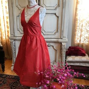 Chaiken 💯% SILK TAFFETA SPECIAL OCCASION MIDI DRESS SPAGHETTI STRAP SZ 6 EUC